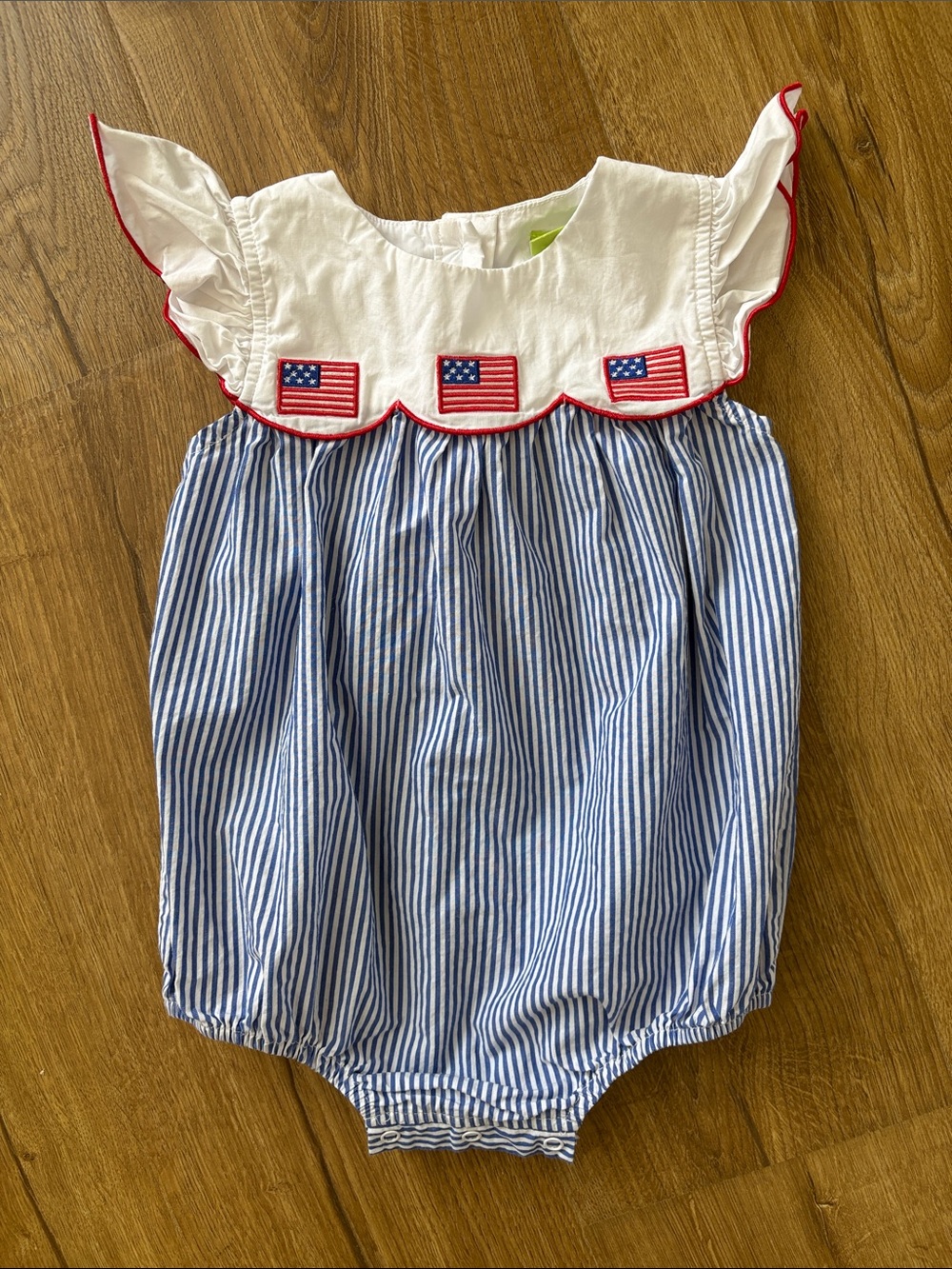 Classic Whimsy Americana Bubble Romper 2T EUC